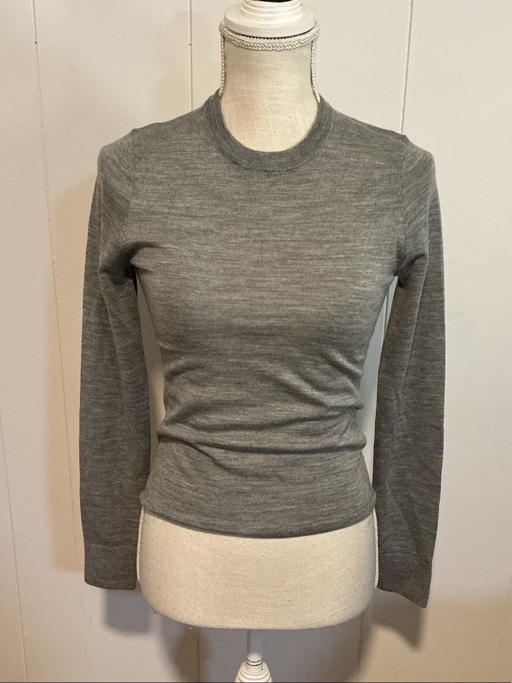 J. Crew Heather Gray Long-Sleeve Crewneck Top